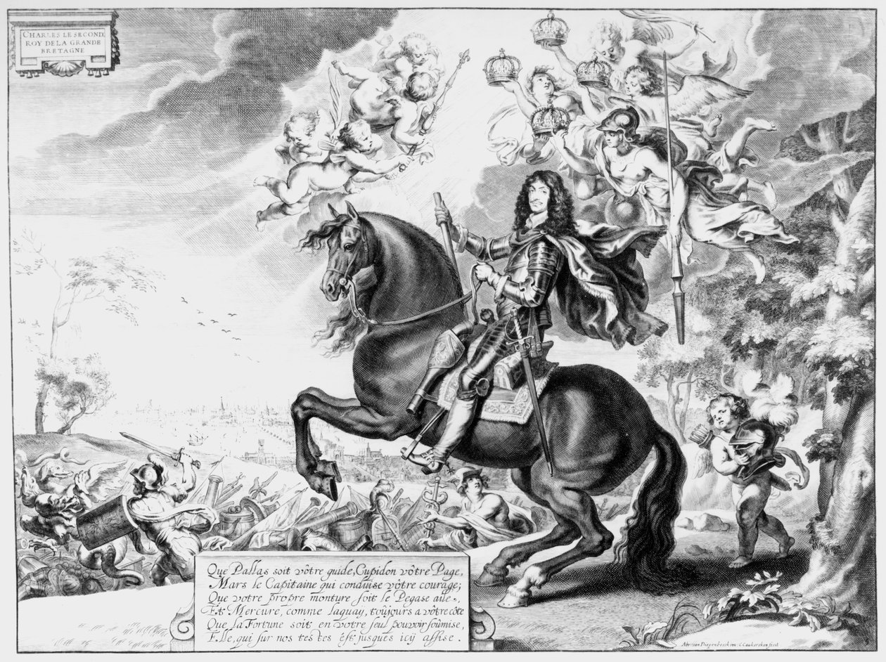 查理二世的骑马肖像（1630-85）与众神 作者 科尼利厄斯·范·考克肯（Cornelius van Caukercken）