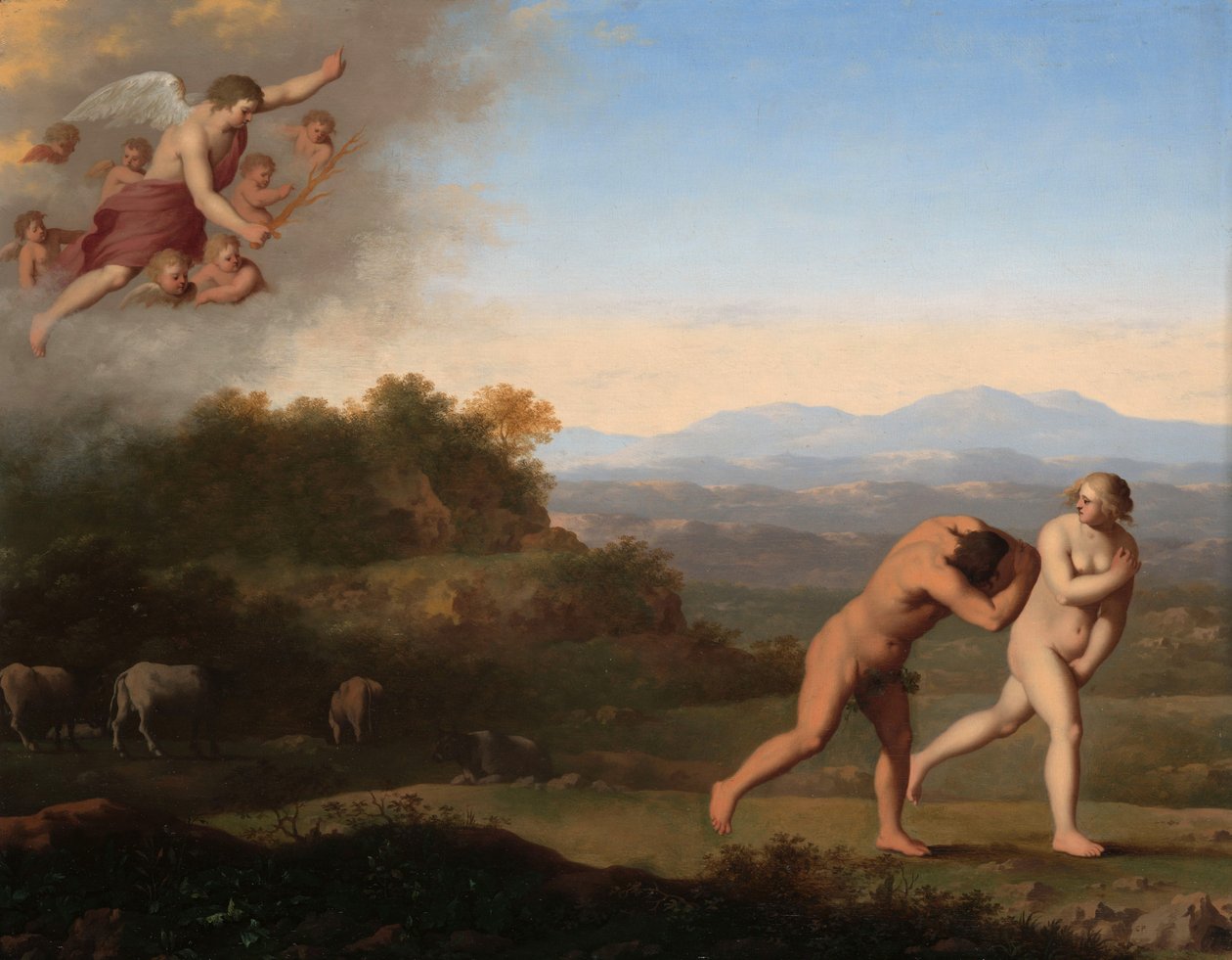 驱逐出天堂 作者 Cornelis van Poelenburgh或Poelenburch