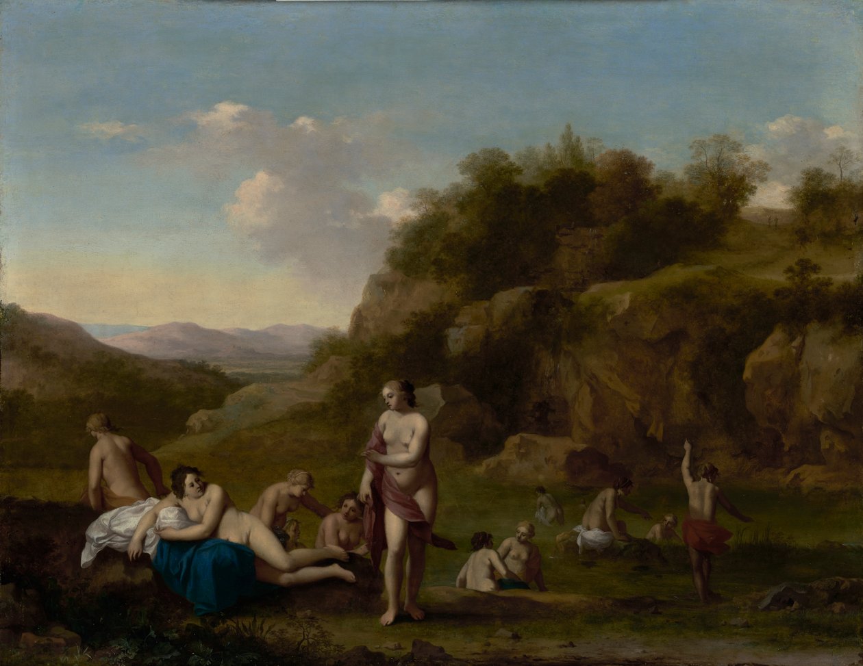 景观与沐浴裸体 作者 Cornelis van Poelenburgh或Poelenburch