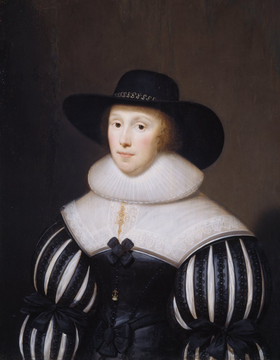 托马斯·霍尔特之妻格蕾丝·布拉德伯恩（Grace Bradbourne）肖像，1627-1700年 作者 科尼利厄斯·约翰逊