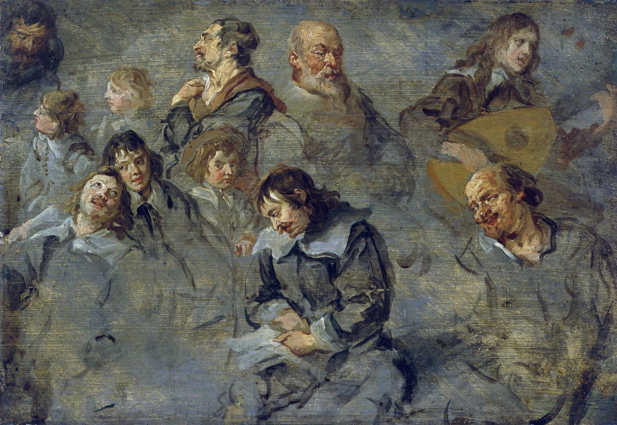 科内利斯 (1597-1655) 对男性头像的研究 par Schut 作者 科尼利厄斯·舒特