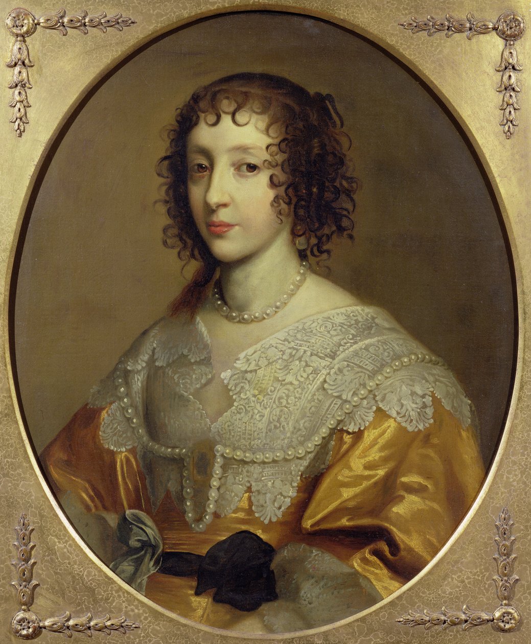 Henrietta Maria（1609-69）的肖像，大不列颠及爱尔兰的查理一世女王 作者 科尼利厄斯·詹森·范·科伦（Cornelius Janssen van Ceulen）