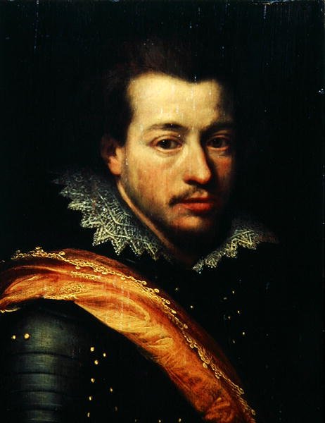 一个穿盔甲的人的画像（油画板）。 作者 科尼利厄斯·詹森·范·科伦（Cornelius Janssen van Ceulen）