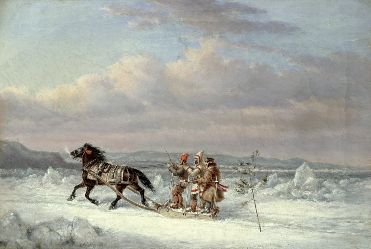骑马雪橇猎人 作者 科尼利厄斯·克里格霍夫（Cornelius Krieghoff）