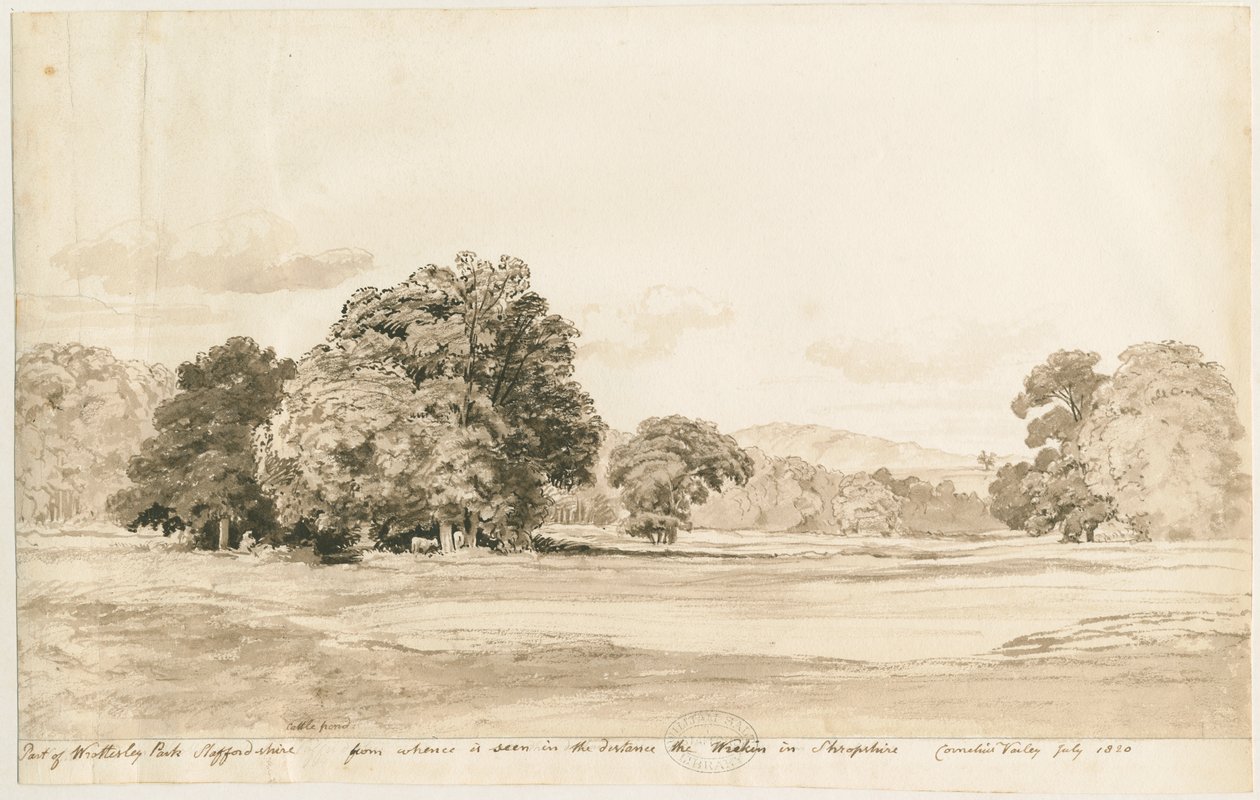 Wrottesley公园：棕褐色绘画，1820年7月 作者 科尼利厄斯·瓦利