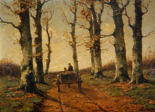 乡村小路》，约1880年（油画板）。 作者 Cornelius Westerbeek Jrn。