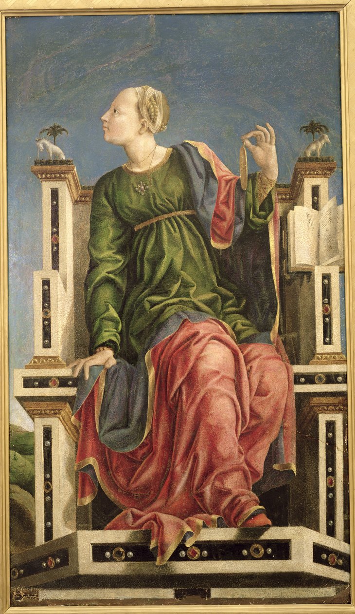Erato（面板上的蛋彩画） 作者 Cosimo Tura