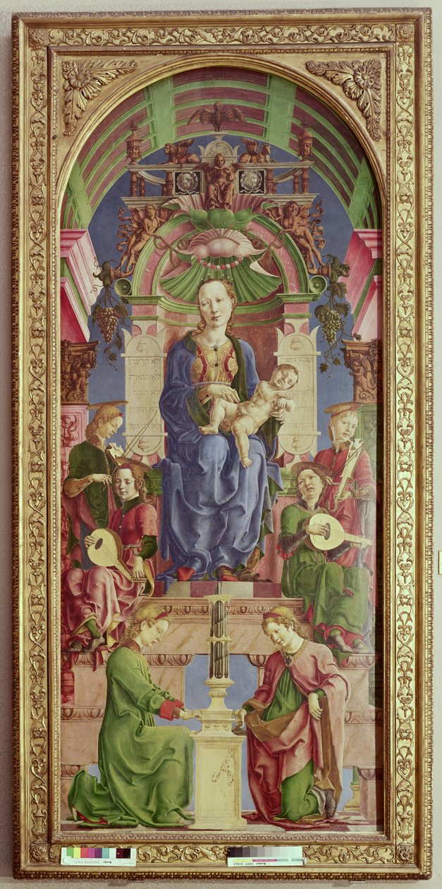 十四世纪七十年代中期的圣母子女（杨树上的蛋白油和鸡蛋） 作者 Cosimo Tura