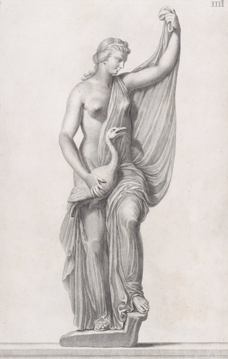 莱达和天鹅的雕像，1734年 作者 科西莫·莫加利（Cosimo Mogalli）