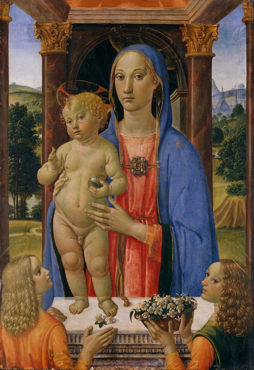 麦当娜和天使的孩子。 作者 科西莫·罗塞利（Cosimo Rosselli）
