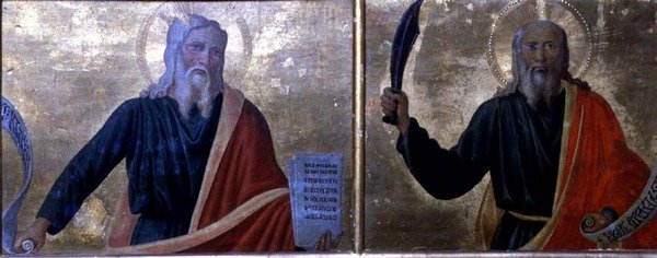 摩西和亚伯拉罕（面板上的钢笔画） 作者 科西莫·罗塞利（Cosimo Rosselli）
