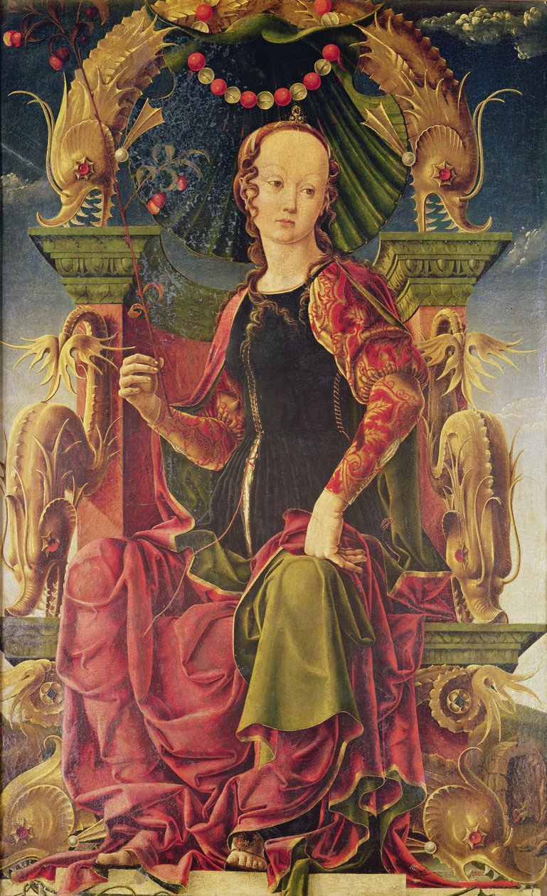 缪斯女神（c.1455-60）（鸡蛋蛋彩画油） 作者 Cosimo Tura