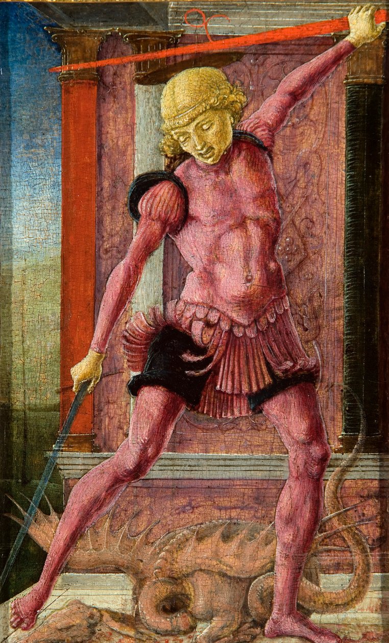 圣乔治，约1462年。 作者 Cosimo Tura