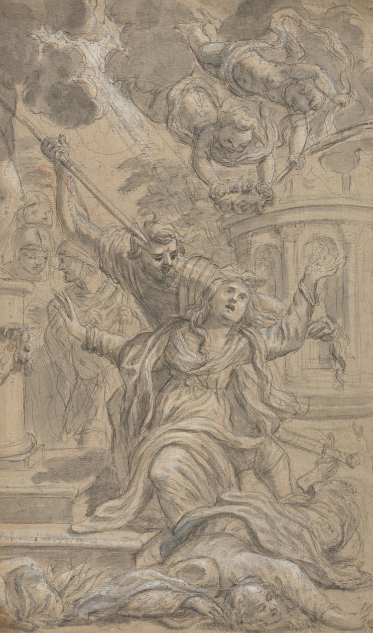 两个女圣徒的殉道，1625-1704。 作者 科西莫·乌利维利（Cosimo Ulivelli）