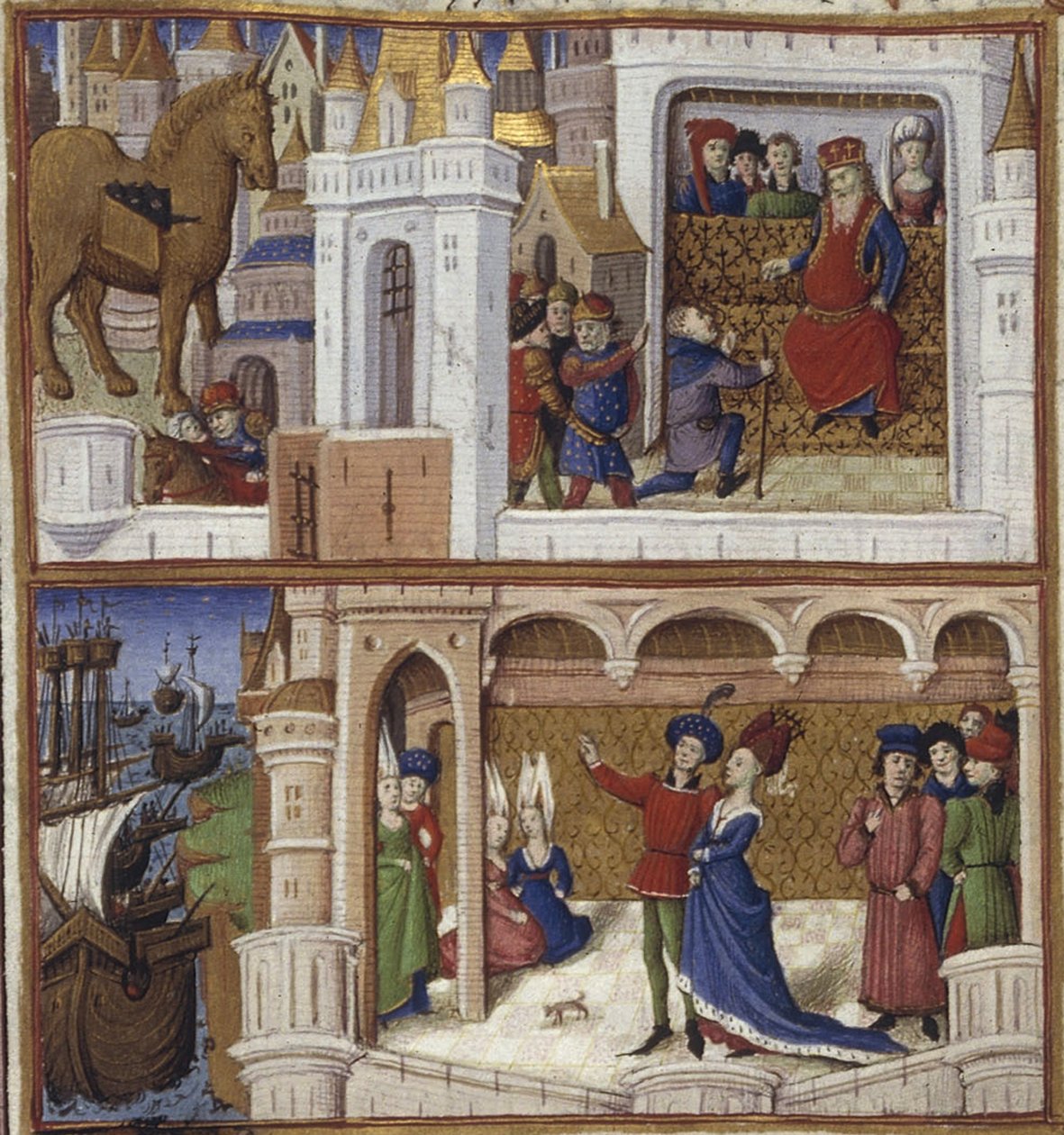 史诗《埃涅阿迪德》插图，维吉尔（Virgil），1450-1499年 作者 合作大师