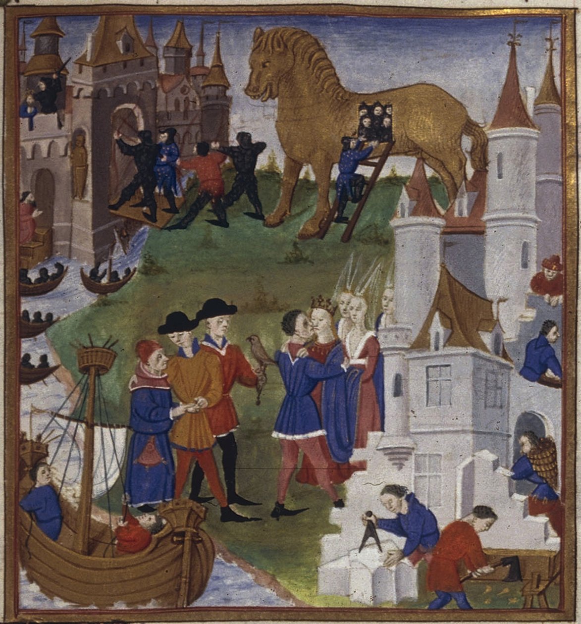 史诗《埃涅阿迪德》插图，维吉尔（Virgil），1450-1499年 作者 合作大师
