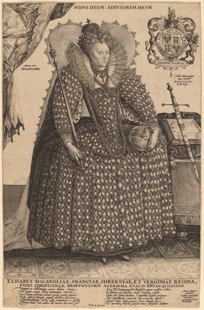 伊丽莎白，英国女王 作者 Crispijn de Passe I.