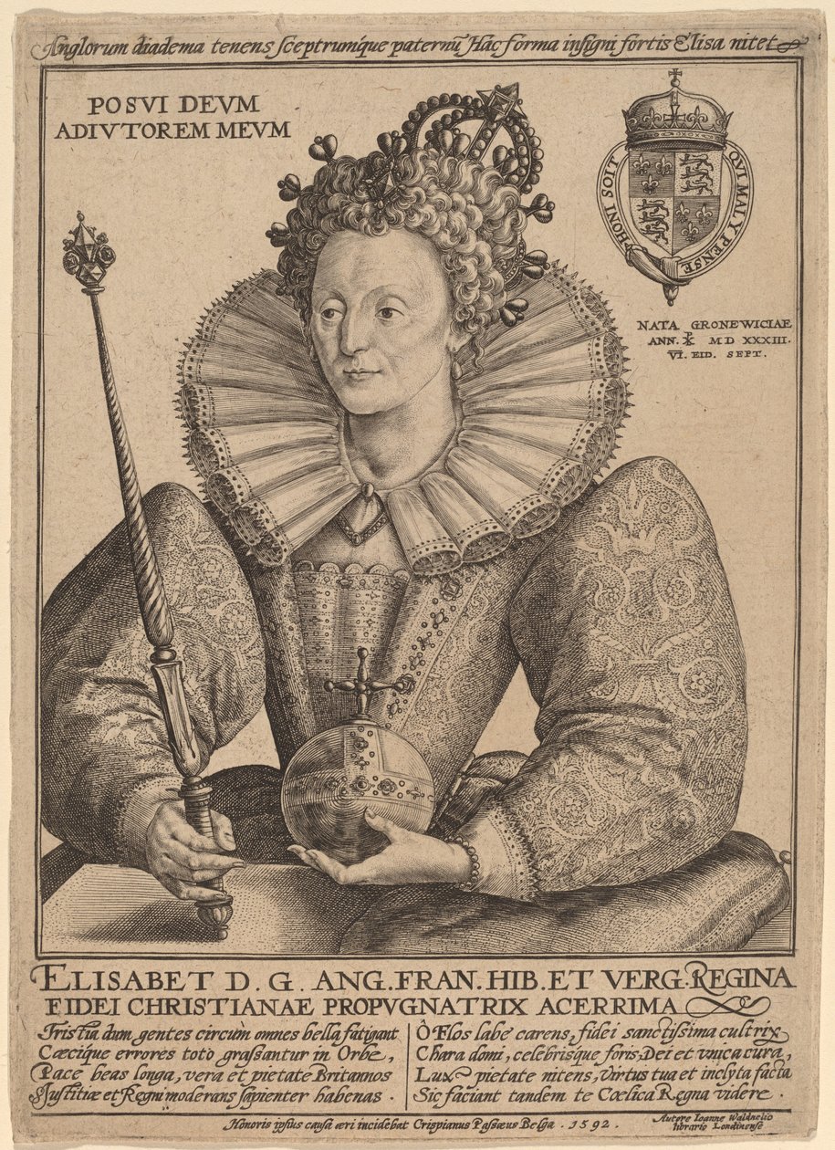 伊丽莎白，英国女王 作者 Crispijn de Passe I.