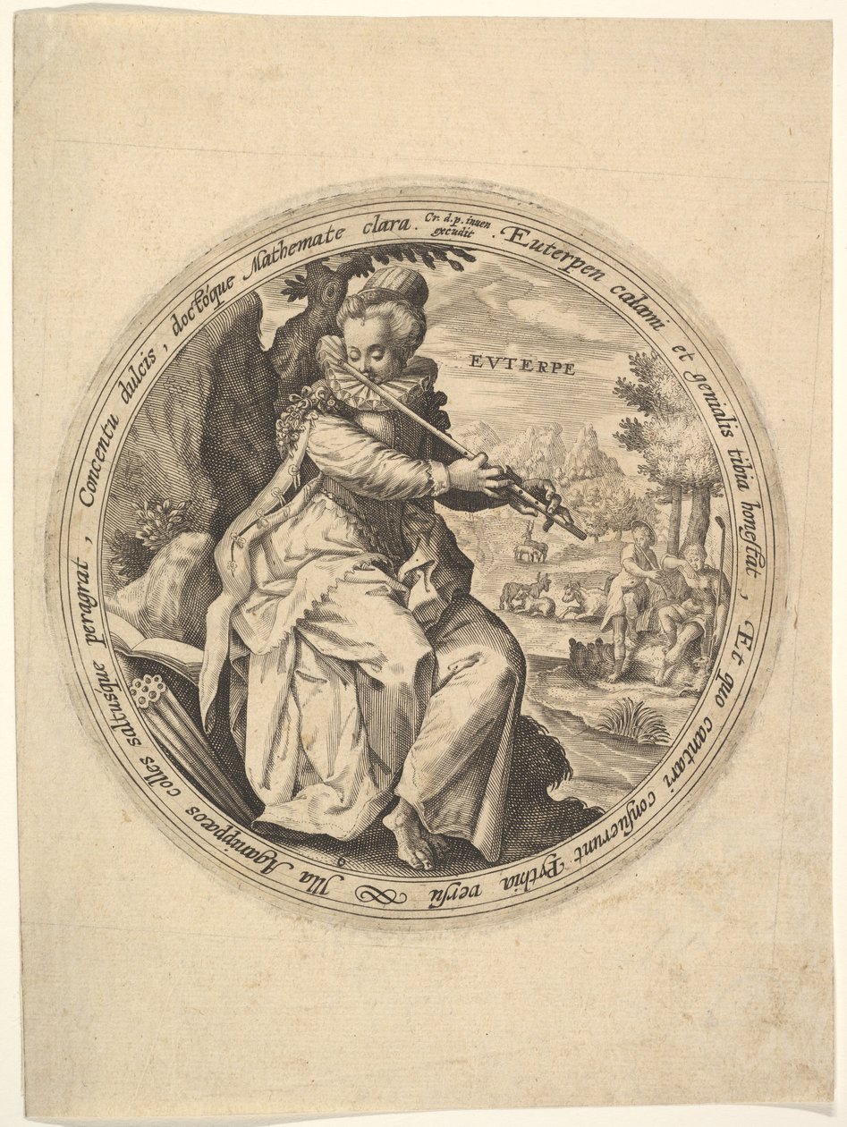 Euterpe，来自《缪斯》。 作者 Crispijn de Passe I.