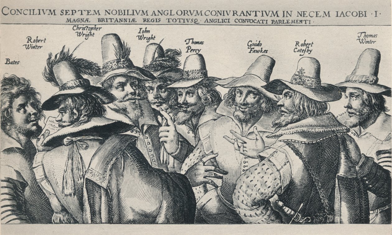 火药阴谋的阴谋者》，1605年，1904年 作者 Crispijn de Passe I.