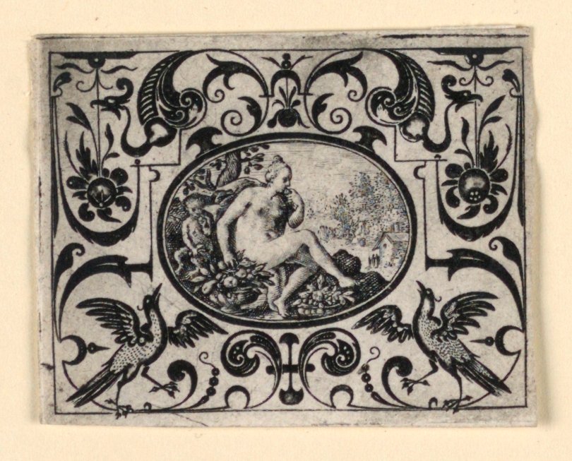 味觉，选自 Quinque sensum typi in usum aurifabroru exarati（为金匠的利益而雕刻的五种感官图像）的图版 作者 克里斯皮恩·德·帕塞老