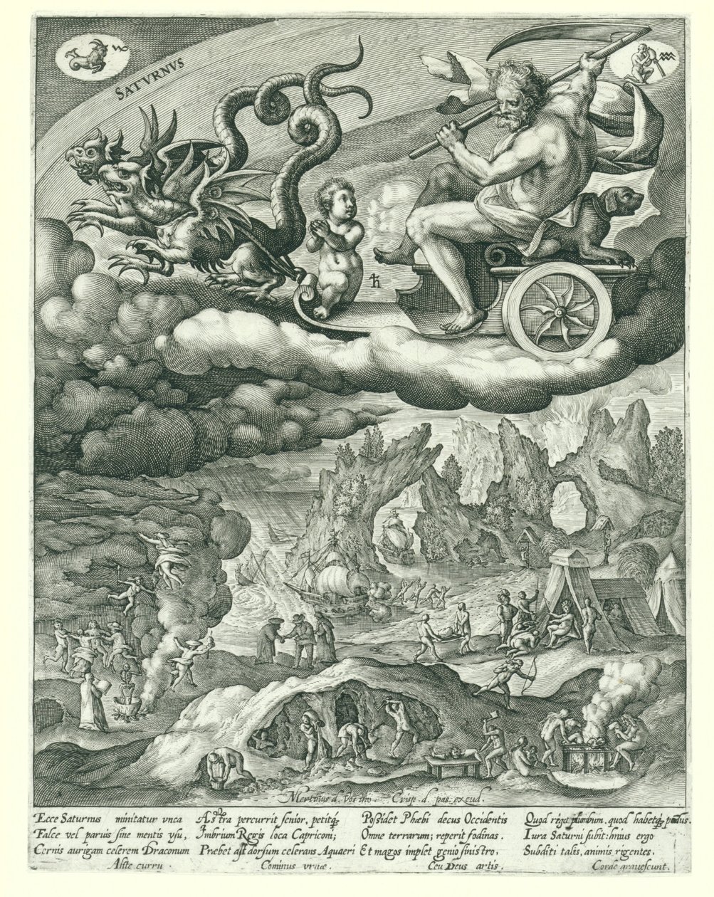 土星
Satvrnvs （物体上的标题）
De zeven planeten（系列名称）
Cathena Aurea Platonis（系列标题） 作者 克里斯皮恩·范德帕塞 (I)