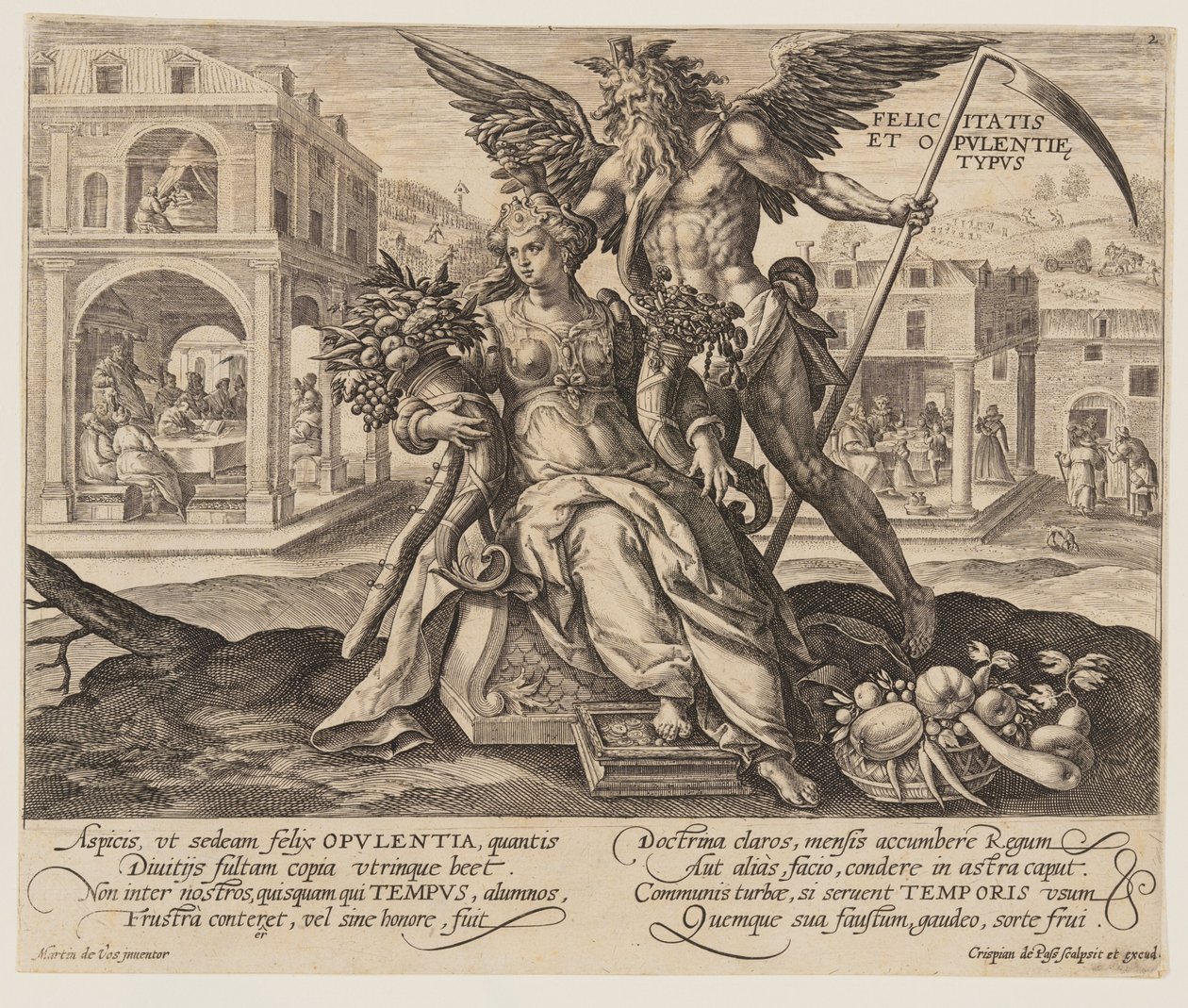 Felicitas et Opulentie Typus，摘自《美德与恶习的时间 作者 克里斯宾·范德帕塞一世