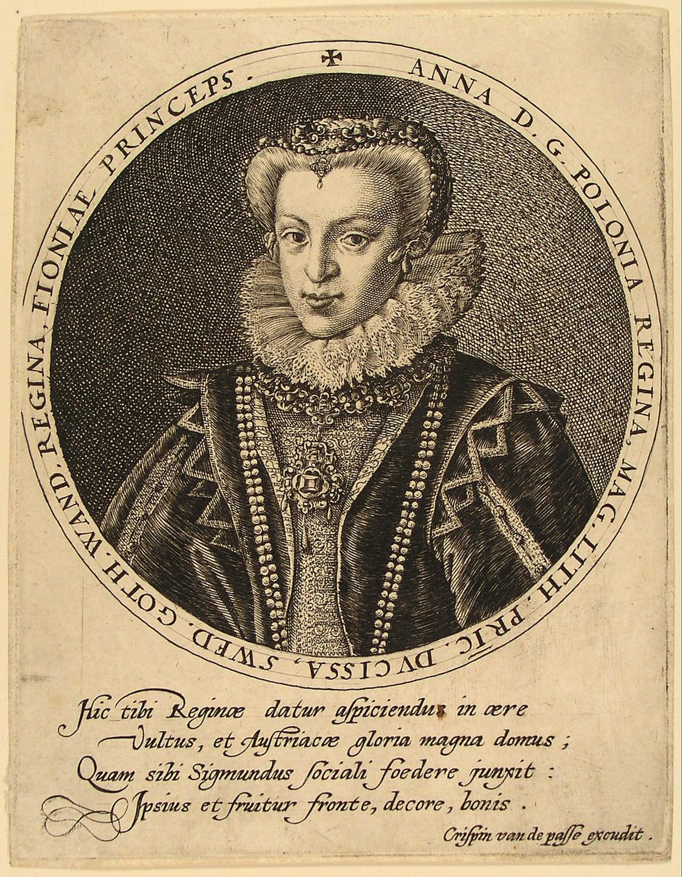波兰的安娜·凯瑟琳·康斯坦斯·瓦萨1619-1651 作者 Crispijn van de Passe the Elder