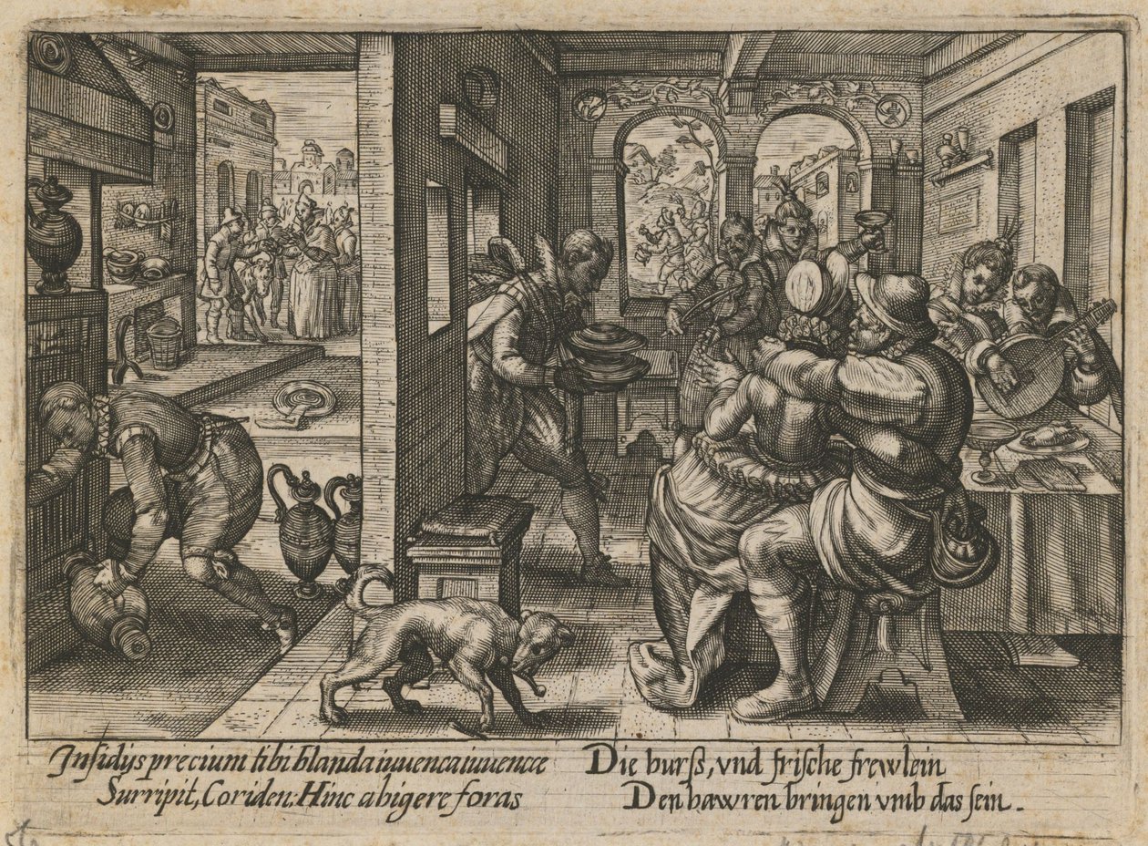 与音乐家的宴会，ca。 1600 作者 Crispijn van de Passe the Elder