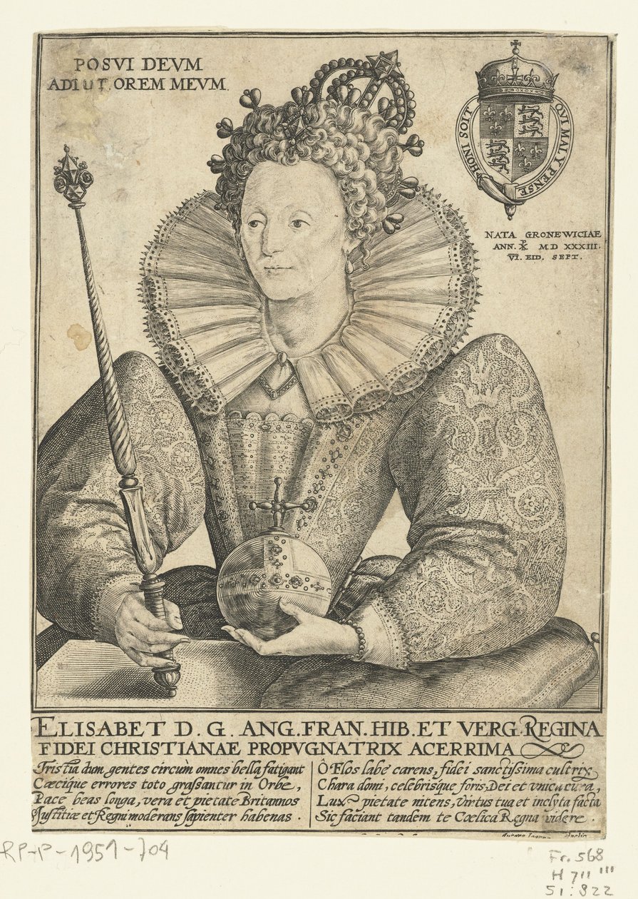 英国女王伊丽莎白一世的肖像，1592年 作者 克里斯平轭