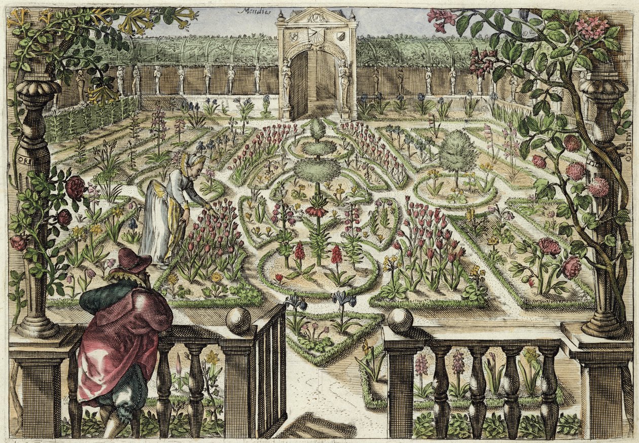 Spring Garden，来自&39;Hortus Floridus&39;，出版于1614-15（另见172301） 作者 克里斯平轭