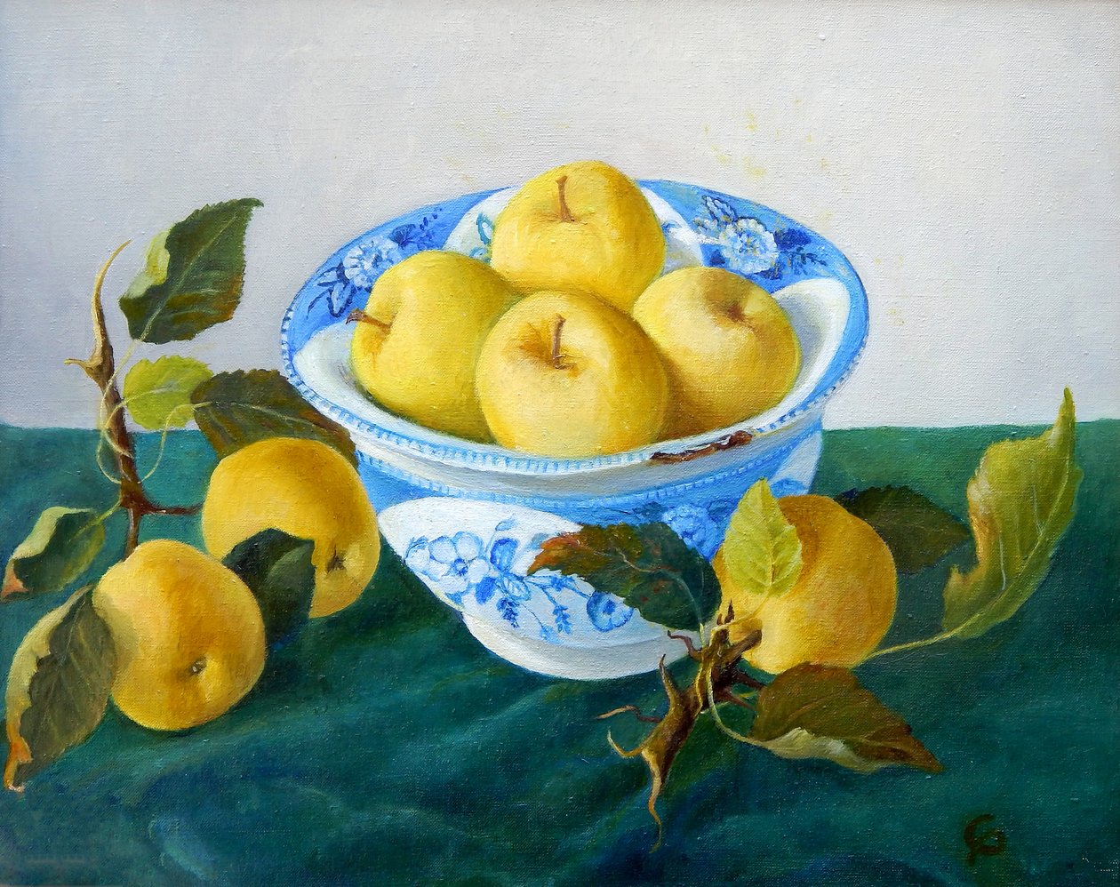 蓝碗里的苹果，2014年 作者 克里斯蒂安娜·安吉里尼（Cristiana Angelini）