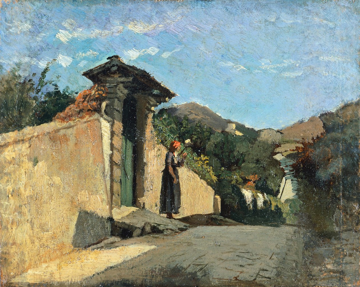 景观研究，约1861年，克里斯蒂亚诺-班蒂（1824-1904），布面油画。 作者 克里斯蒂亚诺·班蒂