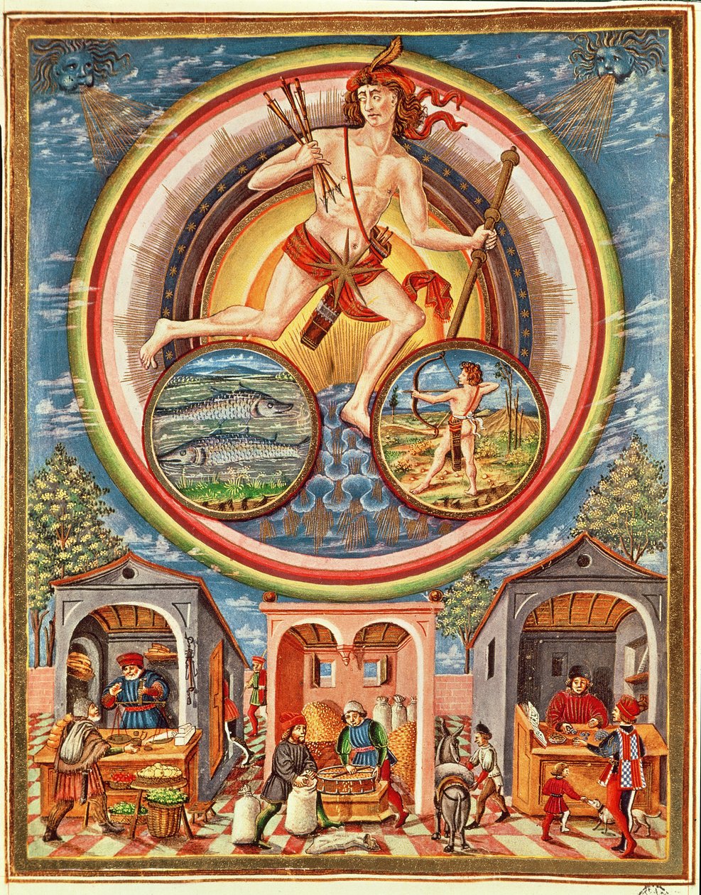 来自&39;De Sphaera&39;的女士Lat 209 fol.6v Jupiter，c.1470（详见125839） 作者 克里斯托福罗·德·普雷迪斯
