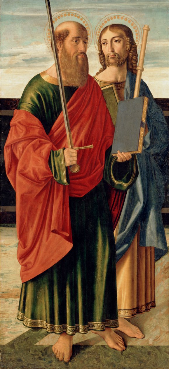 圣保罗和圣詹姆斯长老，c.1499（木板上的蛋彩画） 作者 克里斯托福罗·卡塞利（Cristoforo Caselli）