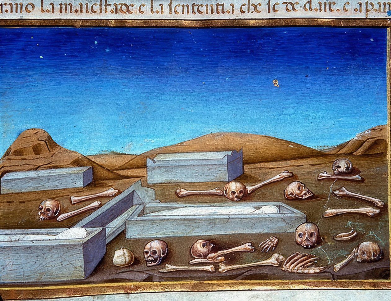 世界末日：死者将从坟墓中复活（c.149r）。 1476 作者 克里斯托福罗·德·普雷迪斯
