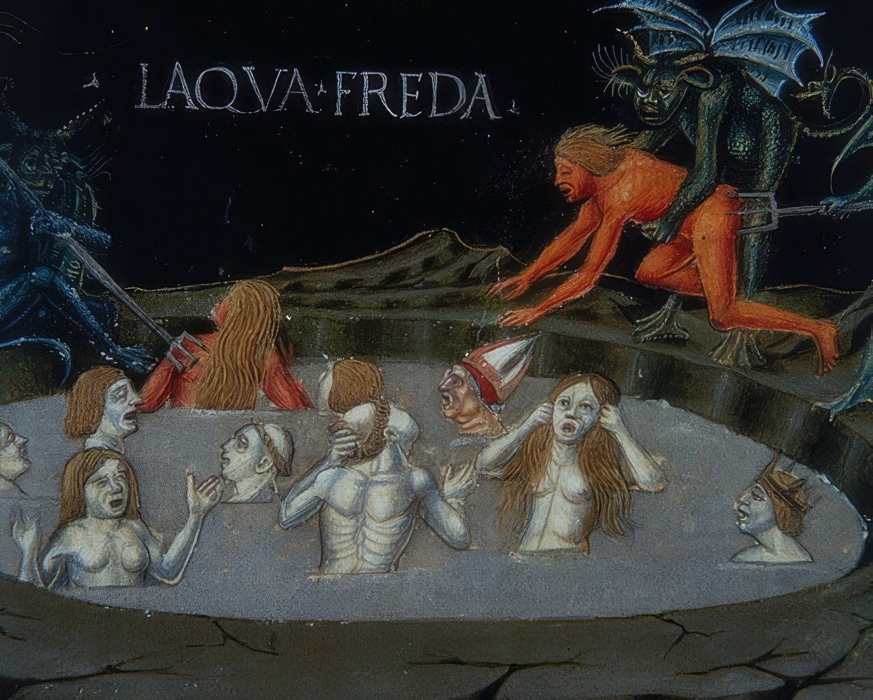 Höllenstrafen（c.154r）。 1476 作者 克里斯托福罗·德·普雷迪斯