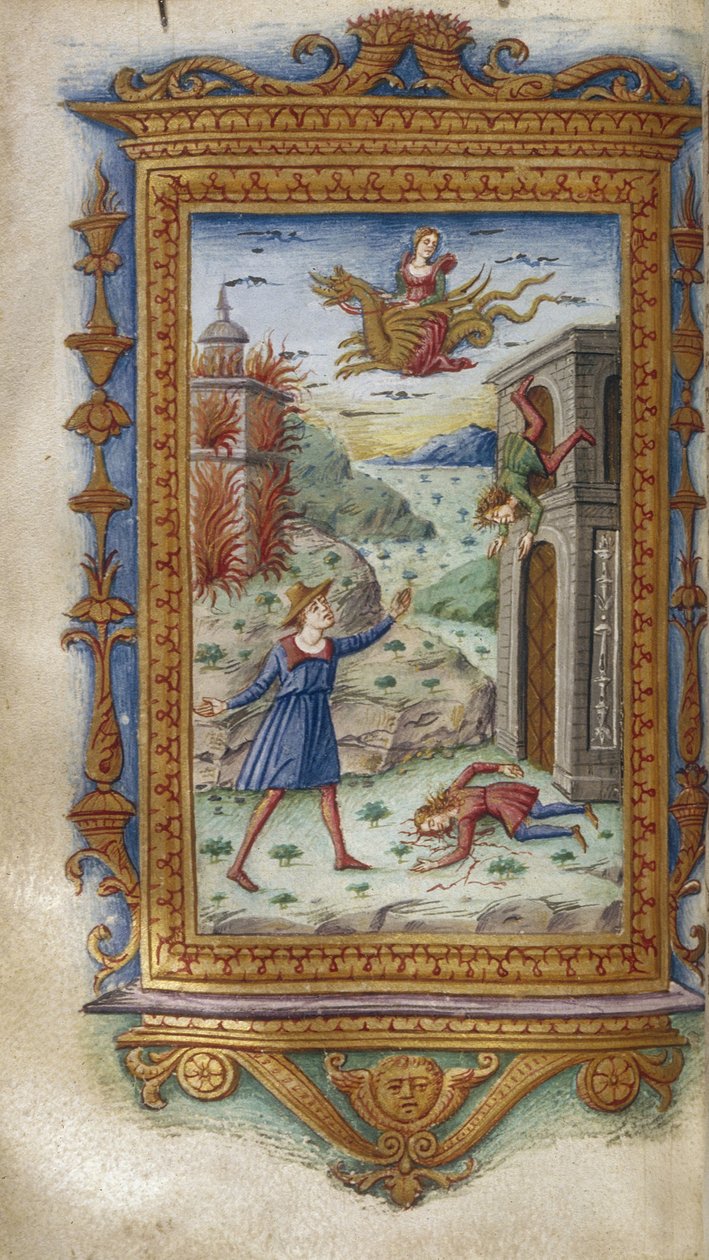 美狄亚之子之死奥维德（Ovid），1485-1499年的《英雄录》插图 作者 马里斯塔纳（Cristoforo Majorana）