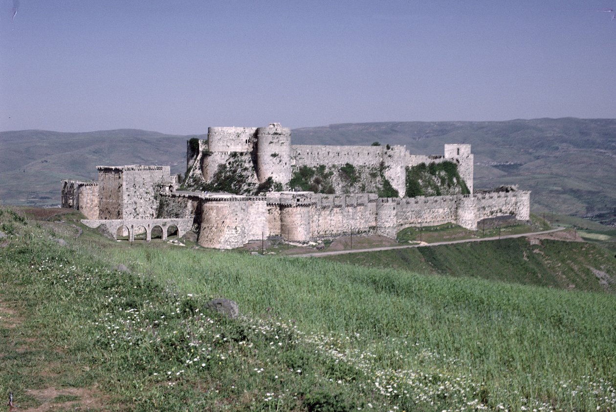 Krak des Chevaliers堡垒的全视图，c.1143 作者 十字军时期
