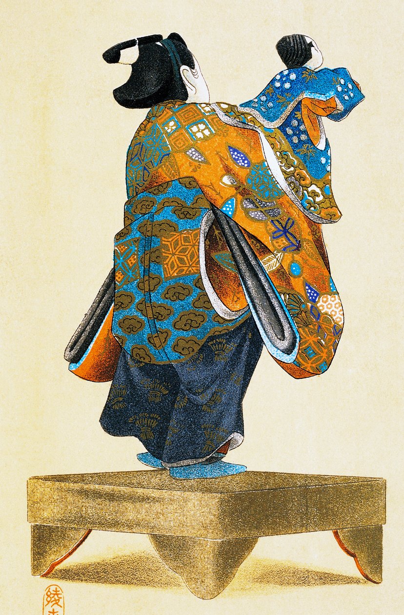 木偶人与木偶，浮世绘艺术版画，木刻复制，日本文明，江户时代 作者 文化江户
