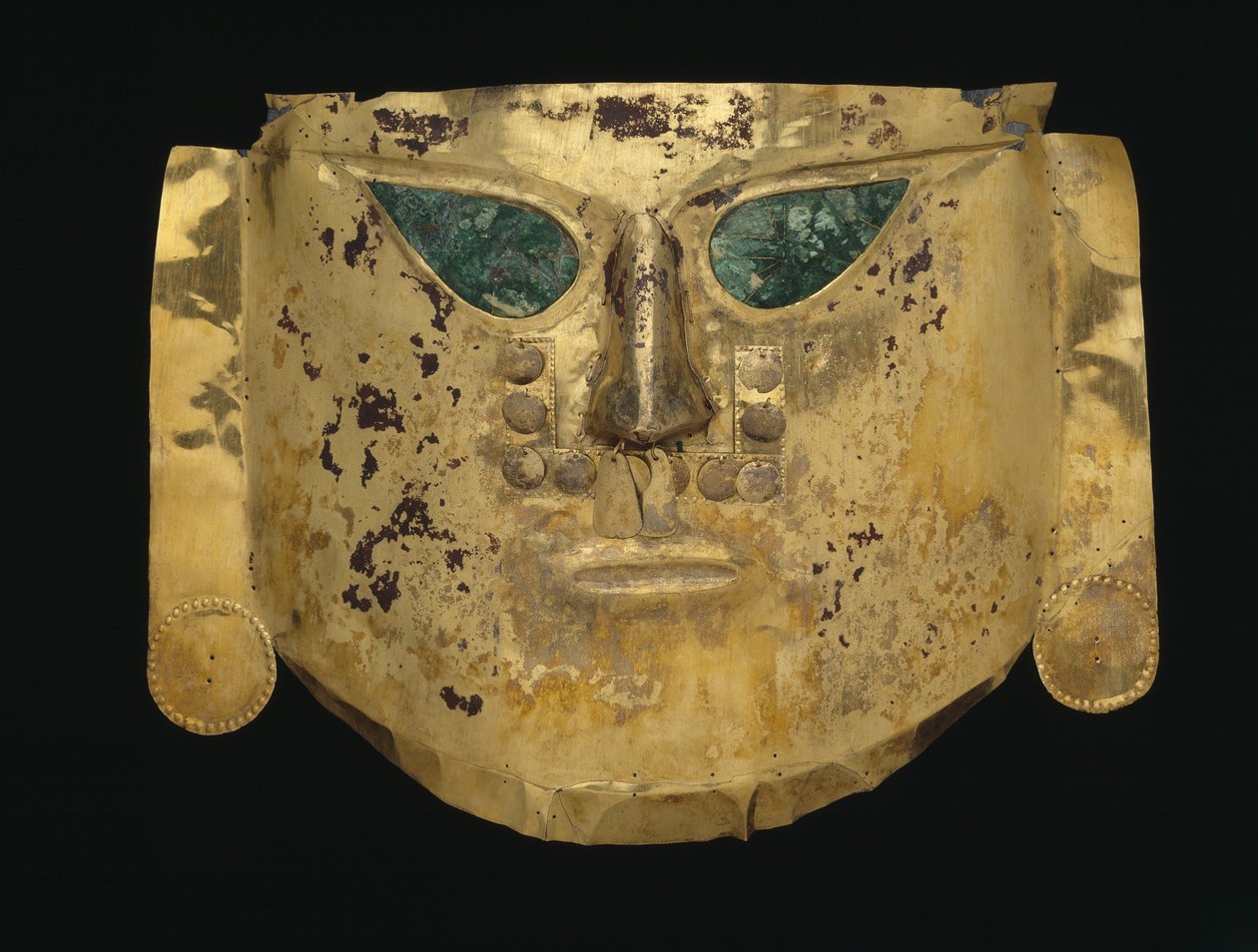 礼仪面罩，AD 900-1100（金，铜和油漆） 作者 文化西坎