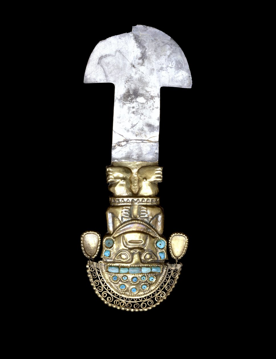 礼仪图米，西桑中叶时期，900-1100年（金，银和绿松石） 作者 文化西坎