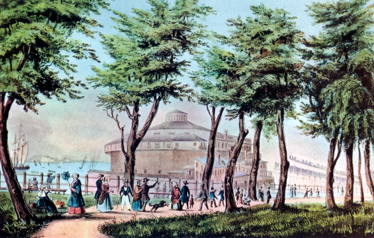 1848年纽约炮台的城堡花园 作者 库里尔和艾夫斯