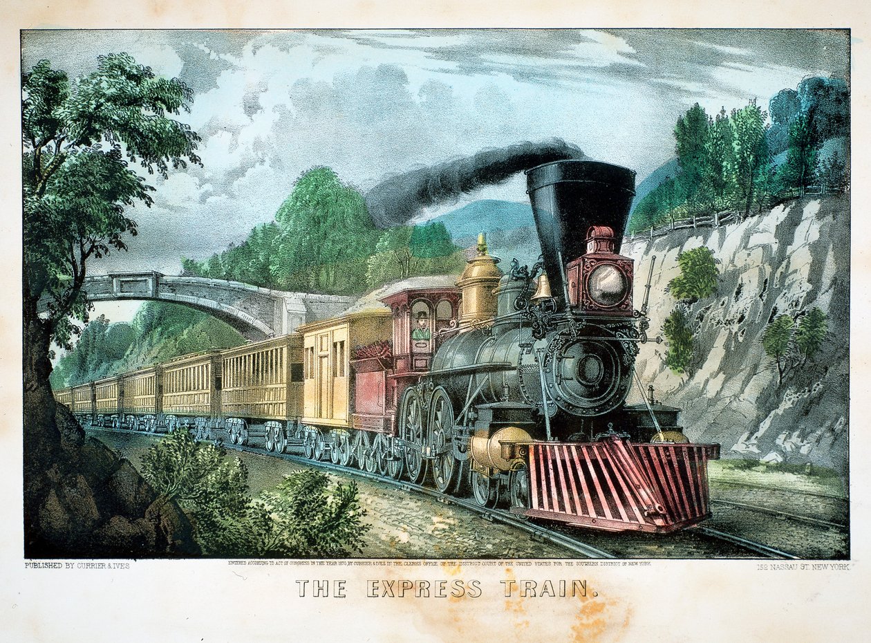 美国特快列车，1870年 作者 库里尔和艾夫斯