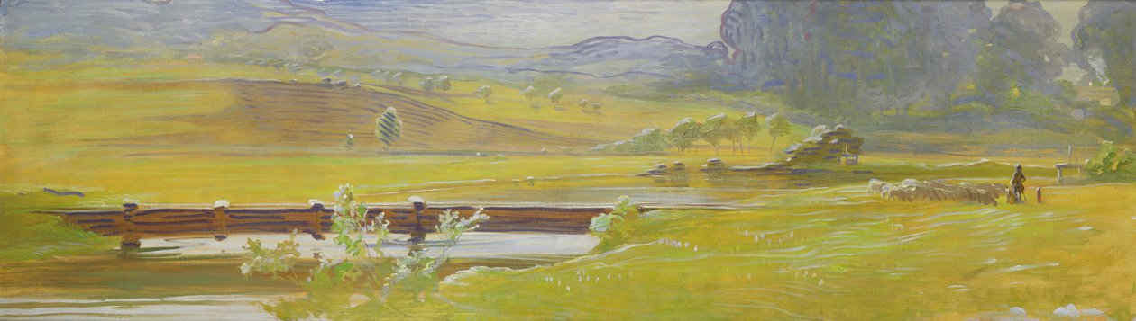 在Pretzfeld附近的草甸谷，c.1898 作者 库特·赫尔曼