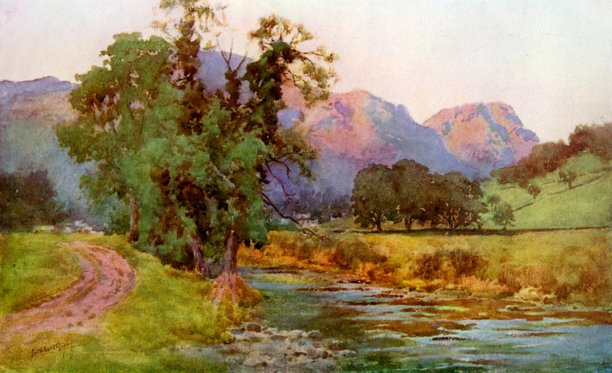 坎伯里亚郡科尼斯顿的Yewdale Crags，1924-1926年 作者 卡斯伯特·里格比