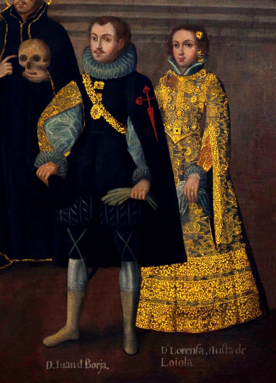 Martín de Loyola 与 Doña Beatriz Ñusta 的婚姻，以及 Don Juan Borja 与 Lorenza Ñusta 的婚姻（Enríquez y Loyola）。 作者 库斯科学校