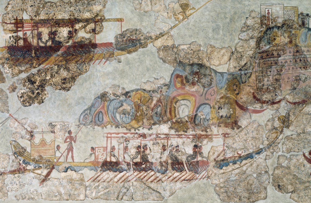 船队，希腊基克拉迪群岛南部塞拉岛的壁画 基克拉迪文明，公元前3-2千年 作者 基克拉迪基克拉迪基