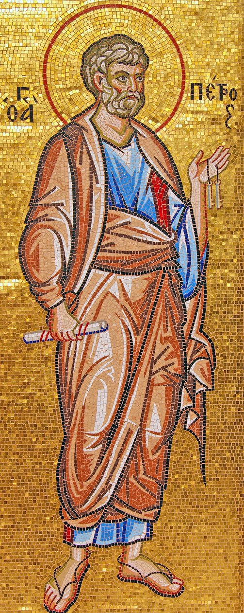 圣彼得拿着钥匙到天堂，Kykkos修道院，特罗多斯山脉，塞浦路斯（马赛克） 作者 塞族人
