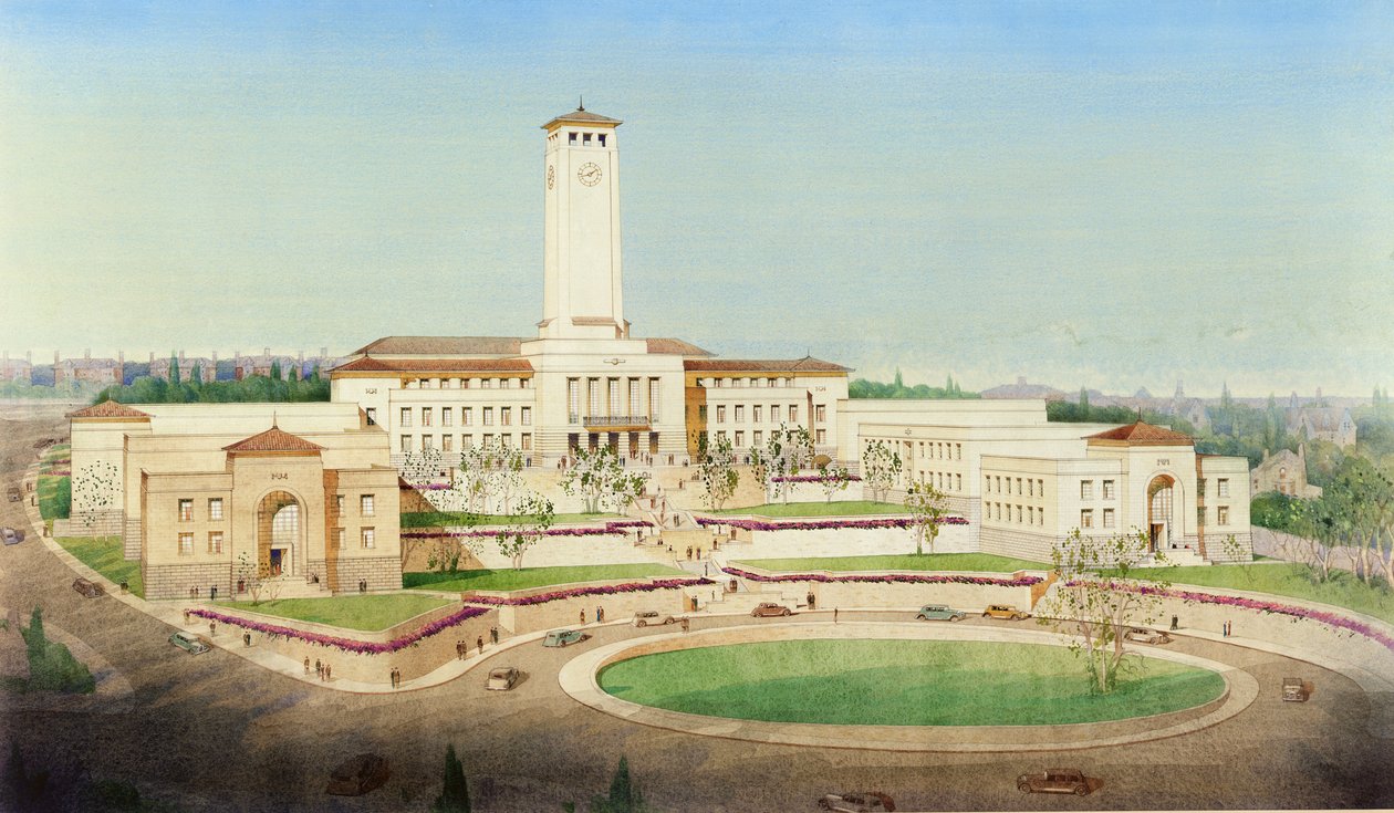 新港文娱中心拟议方案（纸面水彩画） 作者 